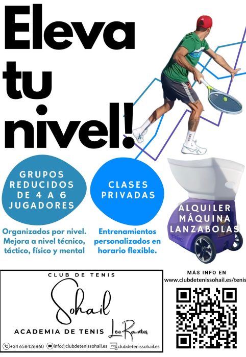 Clases de tenis privadas, clases grupales, alquiler máquina lanzabolas, tennis lessons, tennis ball machine